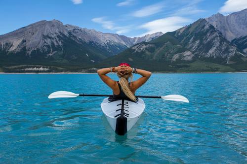 woman in kiayak